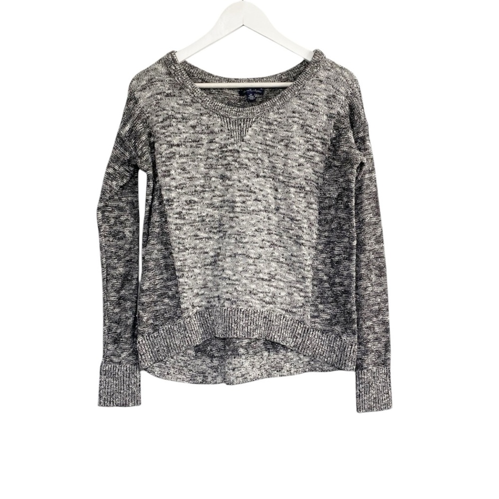 American Eagle Outfitters Metallic Black Silver Marled  Sweater Pullover Small